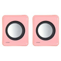 Caixa De Som 2.0 Usb 5v 2x 1w Com Controlador De Volume Rosa - Vs-01r